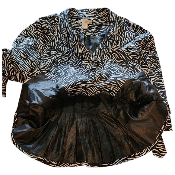 Marisa Christina Vintage Zebra Print Belted Peplum Jacket M Animal Print Blazer - Picture 7 of 10